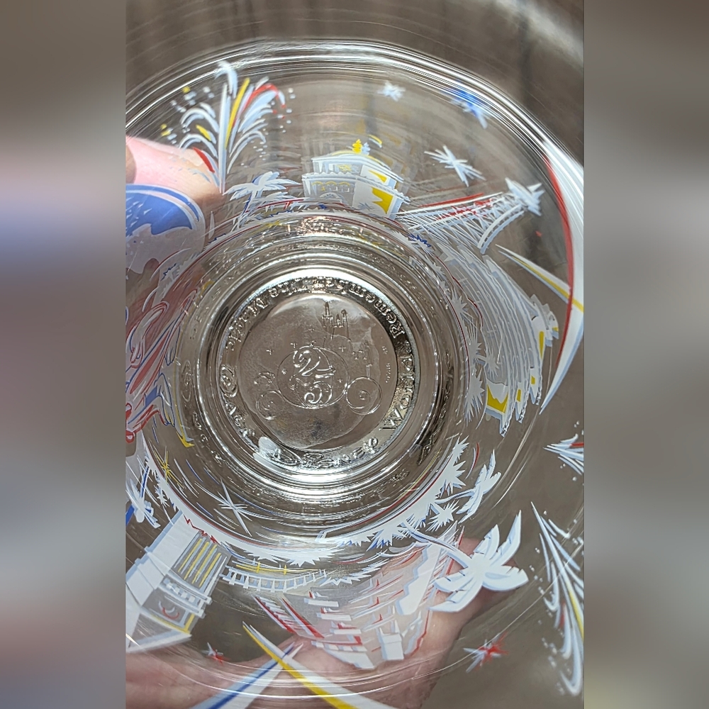 Disney 25th Anniversary Commemorative Set Of 4 Beverage Glasses Like New - Picture 13 of 13